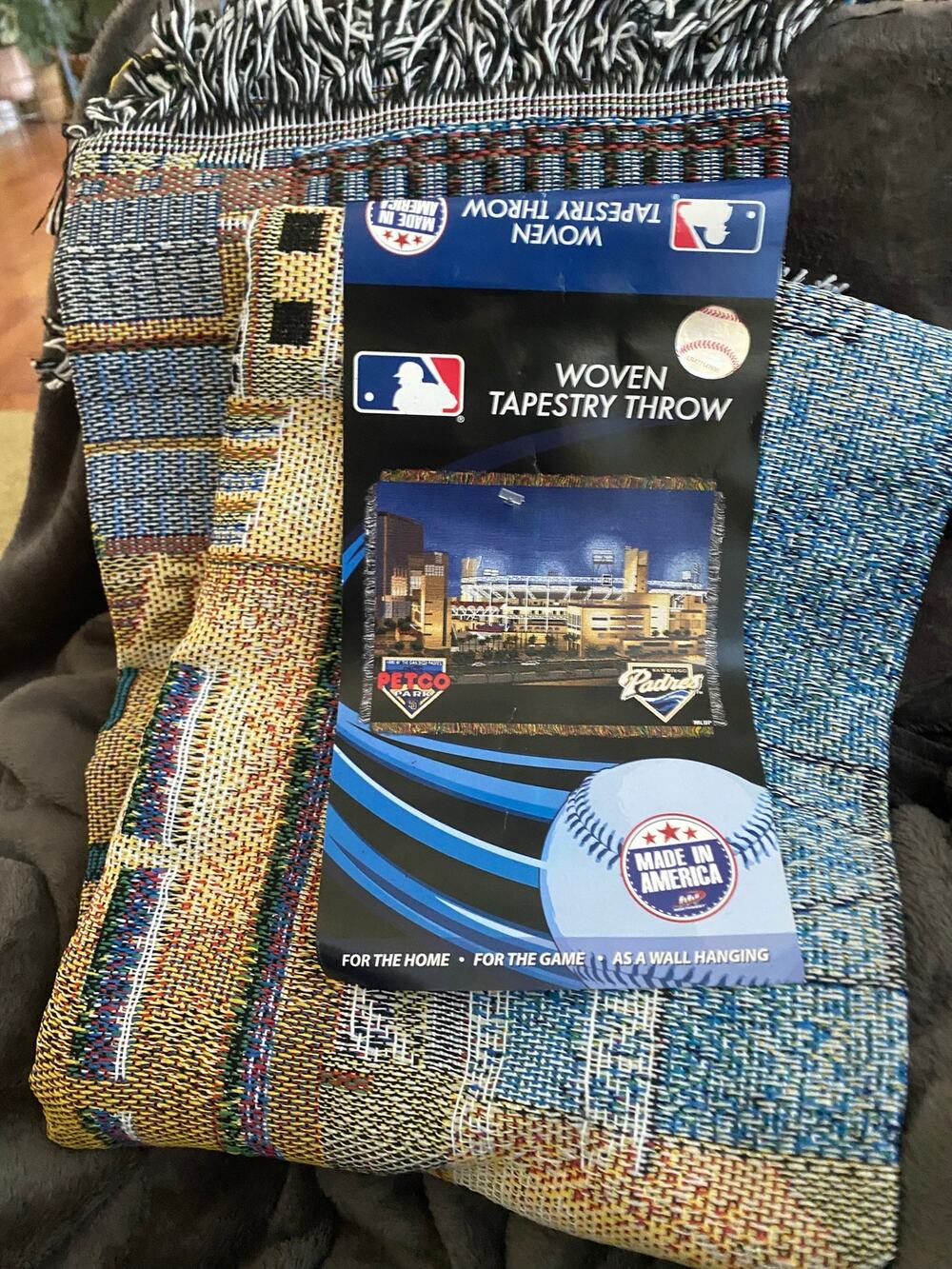 NWT MLB San Diego Padres Baseball | Woven Tapestry Throw Blanket | 46”x60”